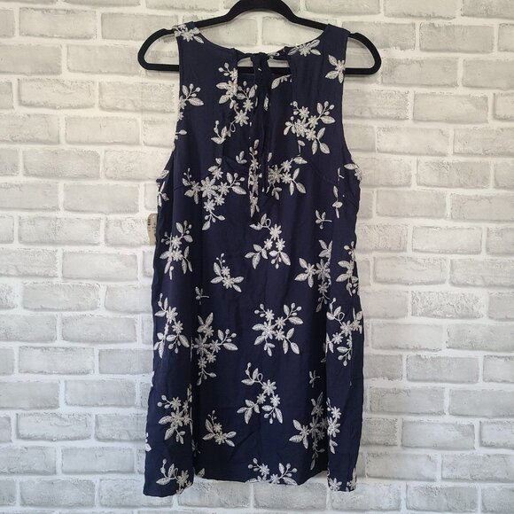 Aeropostale Navy Blue Embroidered Floral Sheath Dress NEW XL Beachy Relaxed $59 - Picture 2 of 8
